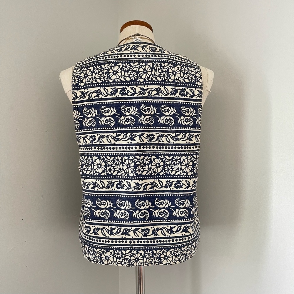 Vivaldi | 90’s vintage Floral Denim Vest size medium Deadstock - Picture 3 of 5